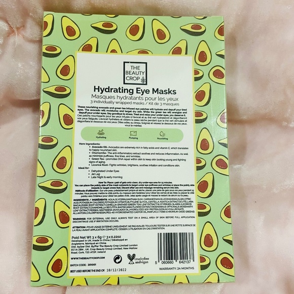A5-BUNDLE ONLY-New in Box Set of 3 Avocado Hydrating Eye Masks - Picture 2 of 5